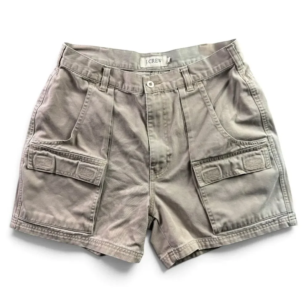 Vintage J.Crew Cargo Shorts Men's 32 Fits 30 Khaki Utility Made in Taiwan